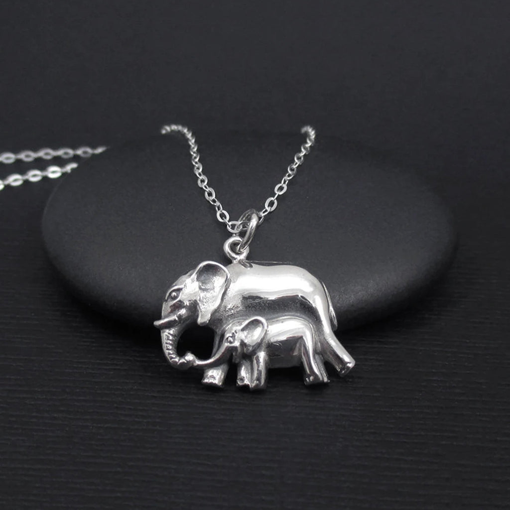 Sterling Silver 3D Elephant Pendant Necklace | Reeves & Reeves
